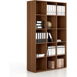 B2B Partner Regał FRAME, wysoki, 3 kolumny, 2162 x 1299 x 450 mm, orzech