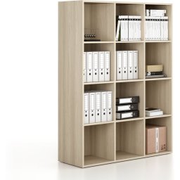 B2B Partner Regał FRAME, dolny, 3 kolumny, 1735 x 1299 x 450 mm, dąb naturalny
