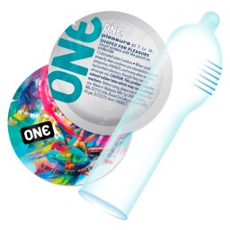 ONE Pleasure Plus - prezerwatywy z wypustkami wewnętrznymi - 12 sztuk