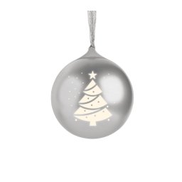 BigBen XMASBALLSILV Świecąca bombka świąteczna Srebrna
