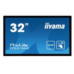 IIYAMA Monitor dotykowy 32 cale TF3215MC-B2 POJ.30PKT.VA.VGA.HDMI.DP.500cd/m2.3000:1/8ms.24/7.7H.IP65(front).PION/POZIOM.200x200mm(vesa)