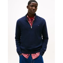 Tommy Jeans Męski sweter z dzianiny Mężczyźni Bawełna niebieski, M