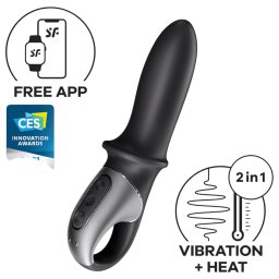 Satisfyer Hot Passion - wibrujący korek analny z podgrzewaniem - silikon czarny