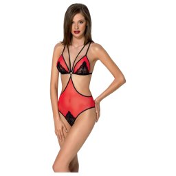 Passion Peonia - body z wycięciami po bokach (czerwone) - L/XL