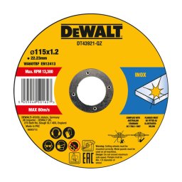 DeWALT Akcesoria - Zestaw tarcz tnących do stali nierdzewnej 115x22,23 mm, 10 szt. DT43921