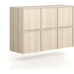 B2B Partner Nadstawka do szaf FRAME, 6x drzwi, 1299 x 450 x 854 mm, PUSH-lock, dąb naturalny