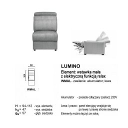 LUMINO WMAL Lewa, element wstawka mała - relax akumulator
