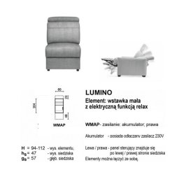 LUMINO WMAP Prawa, element wstawka mała - relax akumulator