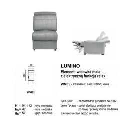 LUMINO WMEL Lewa, element wstawka mała - relax kabel