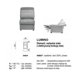 LUMINO WMEP Prawa, element wstawka mała - relax kabel