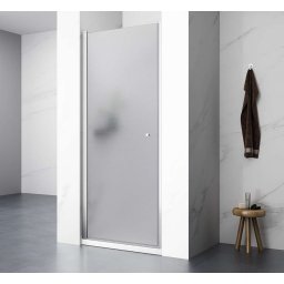 Aqualine Pilot - Drzwi prysznicowe, 190x91 cm, błyszczące aluminium/szkło Brick PT090W