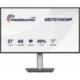 IIYAMA Monitor 27 cali ProGraphic HB2701UHSNP-B1 4K,IPS BLACK 2.0,450cd,VESA USB-c dock(PD:96W),HDMI,DP,DAISY/CHAIN,4xUSB,RJ45,3000:1,sRGB:100%,DCI-P3