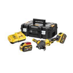 DeWALT Narzędzia - Szlifierka kątowa akumulatorowa 54 V 125 mm, 2x akumulator 9,0 Ah FLEXVOLT, ładowarka DCG418X2