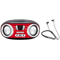 Manta MM9210BT CHILLI Bluetooth Czarno-czerwony + Słuchawki MNH02