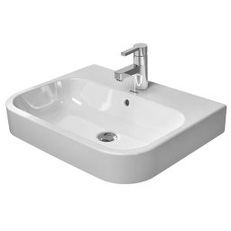 Duravit Happy D.2 - Zlew nablatowy 60x46 cm z przelewem i otworem na baterię, kolor biały 2315600000