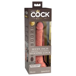 King Cock Elite 7 - wibrator z przyssawką i pilotem - 18cm - cielisty