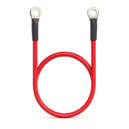 Qoltec Przewód akumulatorowy z końcówkami konektorowymi M8 | Kabel z oczkiem 8mm | 60cm | Czerwony