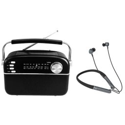 Manta RDI918B SOLAR 2 Radio FM Bluetooth Czarny + Słuchawki MNH02