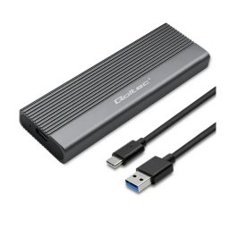 Qoltec 52267 SSD M.2 SATA NGFF USB-C Super speed Szary