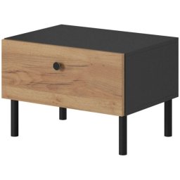 LASKI_MEBLE Stoliki Nocne (D) Deco Dąb Craft Złoty/antracyt Szybka Wysyłka