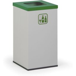 B2B Partner Wewnętrzny kosz do segregacji śmieci, 50 l, uchwyt na worek, szary/zielony
