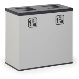 B2B Partner Wewnętrzny kosz do segregacji śmieci, 2x 50 l, uchwyt na worek, szary/czarny