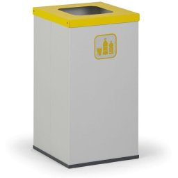 B2B Partner Wewnętrzny kosz do segregacji śmieci, 50 l, uchwyt na worek, szary/żółty