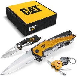 Caterpillar - Wielofunkcyjny zestaw upominkowy, 2 noże i brelok do kluczy CT240125