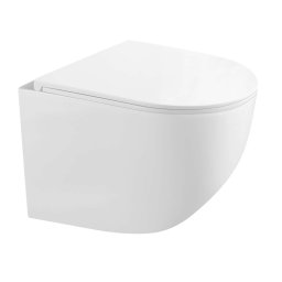 kielle Gaia - Toaleta wisząca kompaktowa z deską SoftClose, Rimless, biała 30115003