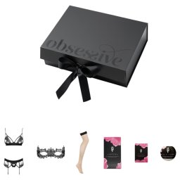 Obsessive Wonderia - zestaw bielizny prezentowy - 6 sztuk (czarny)