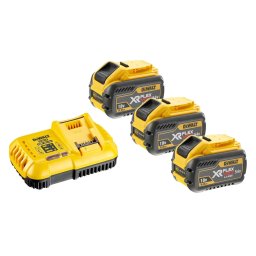 DeWALT - Zestaw ładowarek 8A i 3x akumulatorów 18/54 V XR FLEXVOLT 9,0 Ah DCB118X3