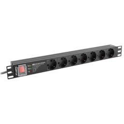 Lanberg RACK PDU 1U 16A 7xSCHUKO 2m Czarny