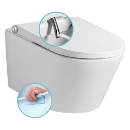 Sapho Veen Clean - Bidet elektroniczny z ceramiką, bez kołnierza, SoftClose, biały VE421