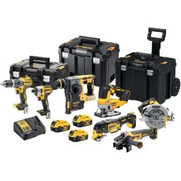 DeWALT Narzędzia - 14-częściowy zestaw narzędzi akumulatorowych, akumulatorów i ładowarki DCK755P3T