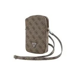 Guess torebka Zip 4G Triangle Brązowy