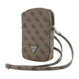Guess torebka Zip 4G Triangle Brązowy