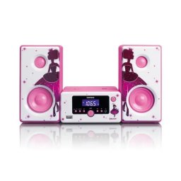 Lenco MC-020 10W Radio FM Biało-różowy