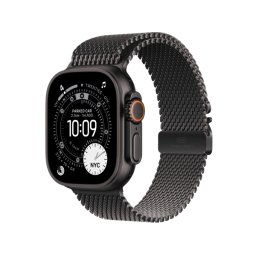 Apple Watch Ultra 3 GPS + Cellular koperta z tytanu Czarna 49mm Bransoleta mediolańska z tytanu Czarna Rozmiar S