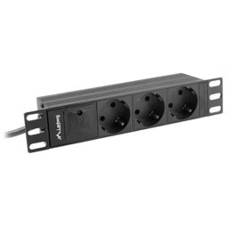 Lanberg RACK PDU 1U 16A 3xSCHUKO 2m Czarny