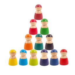 12 kolorowych przyjaci - drewniane figurki Montessori