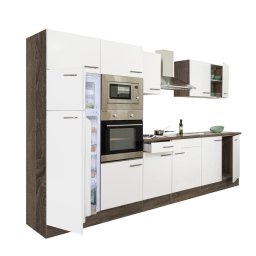 Meble kuchenne Yorki 330 z korpusem db york, front biay jedwabisty poysk