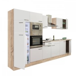 Meble kuchenne Yorki 330 w kolorze db sonoma z biaym frontem o jedwabistym poysku
