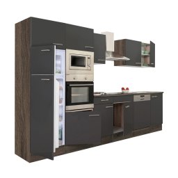Meble kuchenne Yorki 340 z korpusem db york, front antracyt jedwabisty poysk