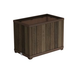 Plastikowa skrzynka na kwiaty w ksztacie cegy Deco 100 L orzech woski