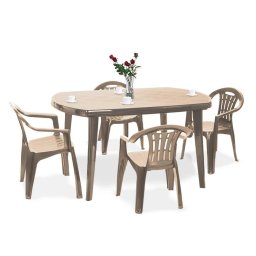 Zestaw mebli ogrodowych Elma 4+1 w kolorze cappuccino
