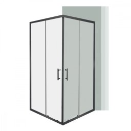 Spirit Clear 80x80x180 cm kwadratowa kabina prysznicowa bez brodzika czarna