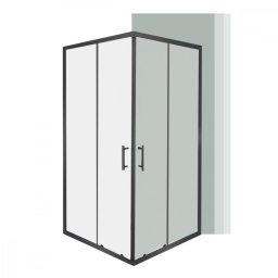 Spirit Clear 90x90x180 cm kwadratowa kabina prysznicowa bez brodzika czarna