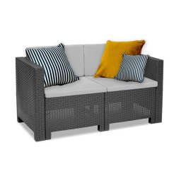 Sofa ogrodowa 2-osobowa City grafitowa
