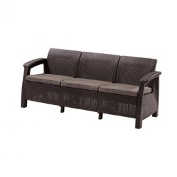 Sofa Corfu love seat max w kolorze brzowym z ciep poduszk taupe