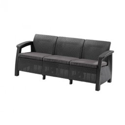 Sofa Corfu love seat max w kolorze grafitowym z jasnoszar poduszk
